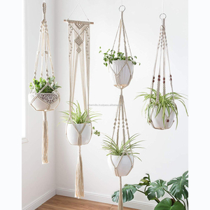 100% coton bohème macramé plante cintres corde tissée à la main pour plantes d'intérieur et jardins extérieurs décor à la maison - Product Image 2