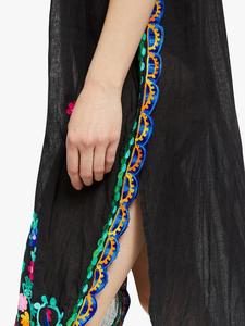 Boho Lady Hem <b>Tunic</b> Breathable Brightly Colored Embroidery Floral 100% Cotton A-Line Women Swimwear Kaftan Dress <b>Beach</b> Holiday - Product Image 3