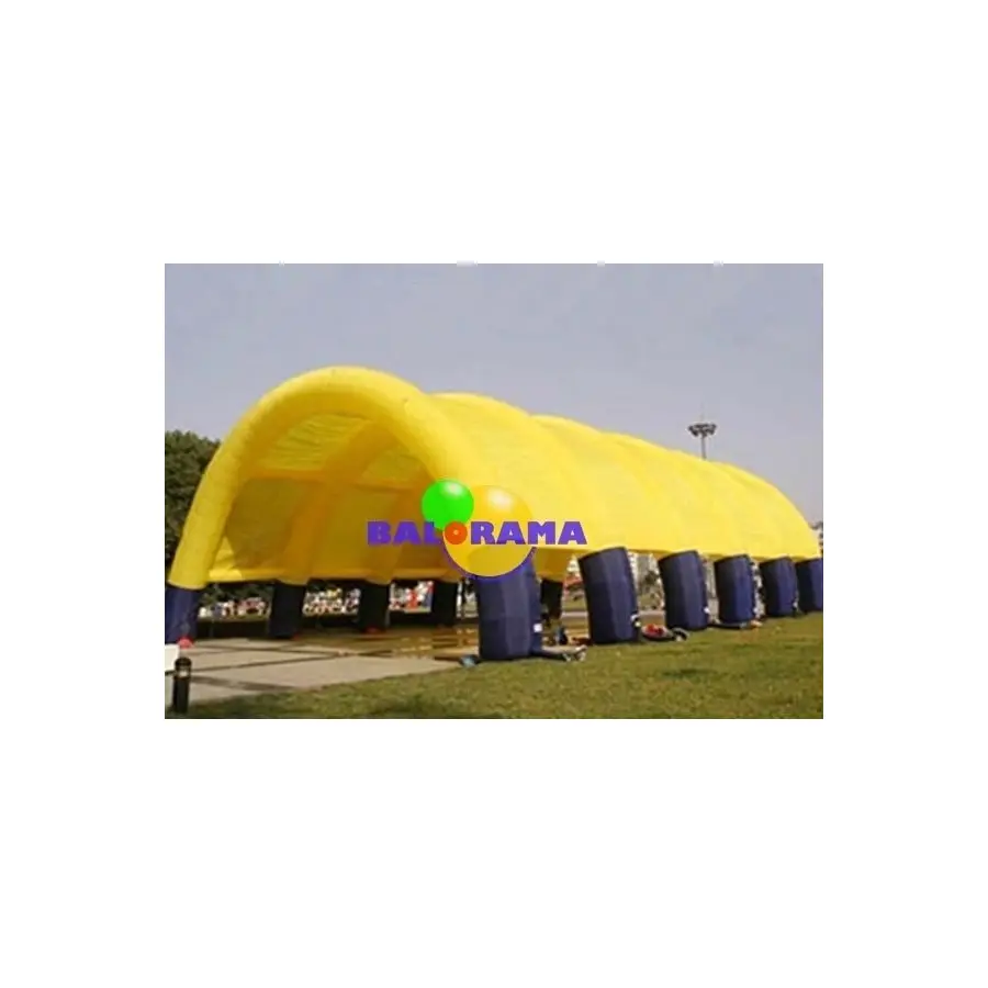 Tenda Tiup 25X10X5M dengan Balon Lengkung Yang Dapat Ditiup-Pembuatan Tenda Khusus-Tenda Kuning