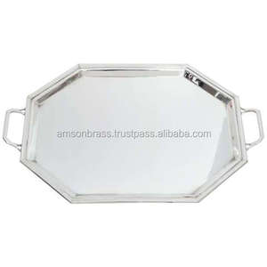 Hôtel & Restaurant de haute qualité servant des plateaux ovales plaqués argent - Product Image 3