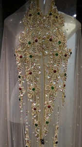 Vestido caftán marroquí TAKCHITA, trabajo pesado de cristales, hecho en la INDIA - Product Image 6