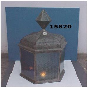 Linterna marroquí decorativa para jardín y hogar de metal de hierro y vidrio de calidad superior con antigüedad negra - Product Image 1