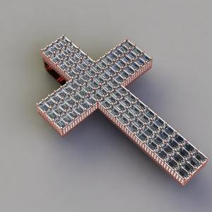 Hip Hop Croix Cubique Zircon Diamant Pendentif Avec Argent Or Pendentif En Argent sterling Hip Hop Bijoux Jésus Croix Diamant Pendentif - Product Image 2