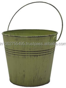 Jardinières de seaux de jardin à usage de sol galvanisé de style classique pour le jardinage et la plantation de pots de fleurs - Product Image 3