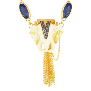 Collar de mujer Natural zafiro azul piedra preciosa septiembre nacimiento hecho a mano Latón chapado en oro cadena collar joyería de moda - Product Image 1