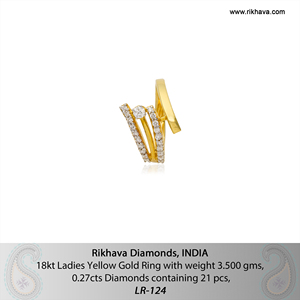 Elegante anillo de bodas de oro amarillo puro para damas con diamantes para esponsales nupciales - Product Image 6