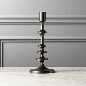 Cast Aluminium <b>Black</b> <b>Candlestick</b> Holder - Product Image 1