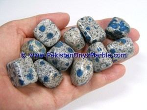 Piedras de Granito Azurita Azul Jaspe K2, Piedras Preciosas Minerales Pulimentadas en Gris, Tratamiento en Bruto CZ - Product Image 3