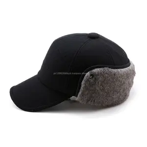 Winter Wool Baseball Cap\Fitted Hats Men Soft Faux Fur Hunting Hat