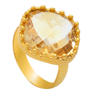 Bisel de corte de cojín, piedra preciosa amarilla citrina, anillo de Plata de Ley 925 con anillo de plata chapado en oro, joyería, anillo de moda. - Product Image 2