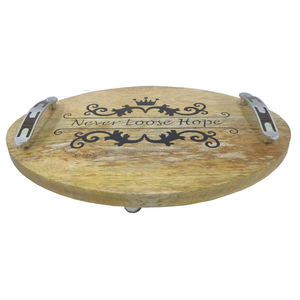 Bandeja de servicio de madera con mango de mármol para hotel y hogar, artículo de vajilla de madera, Bol de ensalada - Product Image 4