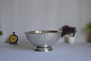 Bol à champagne en acier inoxydable gaufré de haute qualité Design floral Bol vintage de haute qualité - Product Image 2