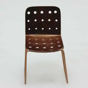 Kahverengi toz kaplama bitirme ile Metal minyatür oturma sandalye ev dekorasyon için zarif tasarım kaliteli