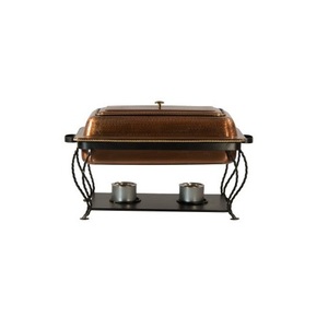 Solid Brass Chafing Dish Superior Quality <b>Buffet</b> Food <b>Warmer</b> Chafing Dish With Wrought Iron Stand - Product Image 5