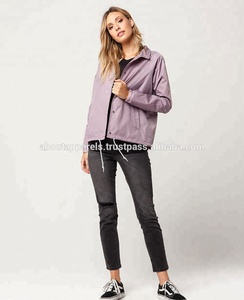 Veste coupe-vent en nylon imperméable pour femmes grande taille sur mesure en gros Anorak coupe-vent avec col boutonné - Product Image 4