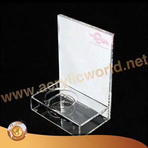 Customized Eco-friendly Crystal Acrylic Wine Display <b>Rack</b> with <b>Glasses</b> Holder for Advertising in Department Stores - Product Image 1