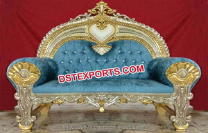 Sofá tallado de Metal para boda, elegante, dorado - Product Image 4