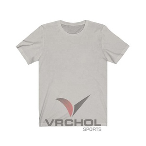 T-shirts 100% coton de haute qualité pour hommes col rond/col rond brodé motif solide Fitness imprimé vêtements tricotés-rouge - Product Image 1