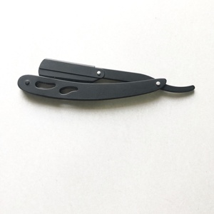 Maquinilla de afeitar de peluquero recta con logotipo personalizado de alta calidad con hoja de acero inoxidable reemplazable desechable para uso facial y corporal - Product Image 2
