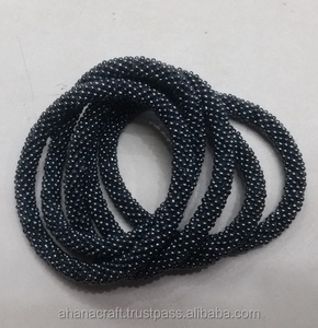 Bracelets de perles de verre unisexes fabriqués au Népal Bracelets à motif ethnique classique Forme numérique Bracelets de fêtes de mariage à la mode - Product Image 4