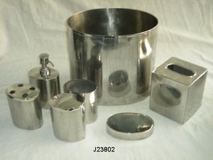 Ensembles de salle de bain en acier poli miroir de haute qualité ensemble de vanité distributeur de savon porte-savon gobelet fabriqué en acier - Product Image 3