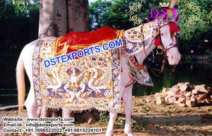 Conjunto de decoración de caballo de boda indio, ropa de caballo de boda de último diseño, fabricantes de disfraces - Product Image 5