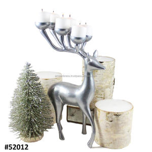 Bougeoir à 6 bras de renne aux finitions antiques Bougeoir en métal aluminium T-lite Holder - Product Image 5
