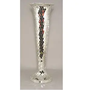 WEDDING PARTY HOME AND HOTEL DECORATION SILVER MOSAIC FLOWER VASE