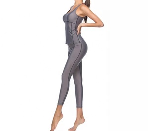 Vente en gros Ensemble de gymnastique 2 pièces sans couture pour femmes Combinaison de sport en coton respirant pour l'entraînement, le yoga, la course à pied et grandes tailles avec cordon de serrage personnalisé - Product Image 4