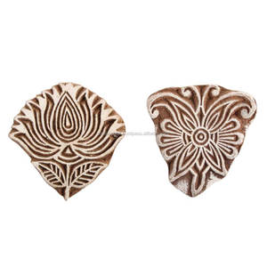 ผ้าใบไม้แบบแฮนด์เมดผสมการพิมพ์บล็อกตกแต่งศิลปะงานฝีมือบล็อกไม้ - Product Image 1