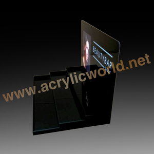 Présentoir de cosmétiques de comptoir rond en acrylique à impression personnalisée, organisateur de maquillage rond en acrylique avec support de brochures présentoir de cosmétiques - Product Image 4