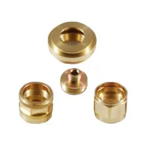 ชิ้นส่วนทองเหลืองกลึง CNC ชนิดเจาะเจาะวัสดุโลหะผู้ผลิตอินเดีย - Product Image 1