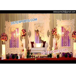Modern Wedding Stage Decor Self <b>Standing</b> White Wedding <b>Backdrop</b> Panels Square Wedding Fiber Panels Stage Decor - Product Image 1