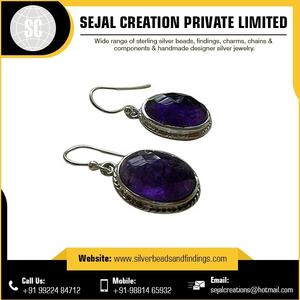 OEM fournit le meilleur matériau boucle d'oreille en argent 925 avec pierres précieuses - Product Image 3