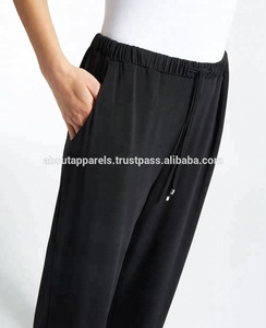 กางเกงนักวิ่งผู้หญิงผ้าฟลีซ,กางเกงนักวิ่งผ้าฝ้าย100% พร้อมกระเป๋าด้านหน้ากางเกงจ๊อกกิ้งเอวยางยืดสำหรับผู้หญิง - Product Image 4