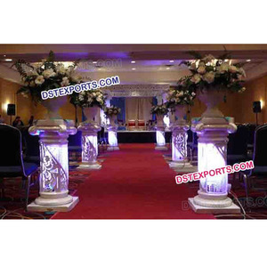 Pasillo de Boda con Pedestales de Cristal, Pilares de Fibra de Vidrio para Pasillo, Color y Tamaño Personalizados, Nuevo Diseño - Product Image 1