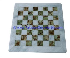 Tablero de Ajedrez de Mármol Blanco Ónix y Verde Multicolor / Juego - Product Image 2