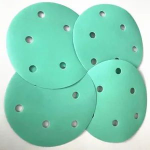 Green color film abrasive sanding disc abrasive sandpaper disc for car paint polishing