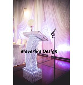 Pupitre de mariage en cristal, pilier décoratif, pupitre sur pied carré, pupitre de scène, mobilier scolaire personnalisé et élégant - Product Image 3