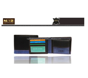 Cartera Bifold Corta de Cuero Genuino para Hombre con Bloqueo RFID, Negra, Cierre Abierto, Forro de Poliéster, Diseño Multiusos y Moderno - Product Image 1