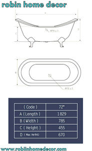 Handmade Copper 'Princess' Freestanding Bathtub Cast Iron Drainer Overflows Basin Taps/Waste/Overflow/Basin Soaking Bathroom - Product Image 3