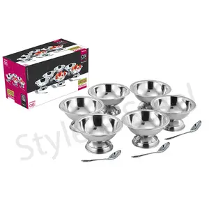 Emballage de Dessert froid tasses à café tasses à glace de luxe ensemble de 12 pièces en acier inoxydable au prix de gros - Product Image 1