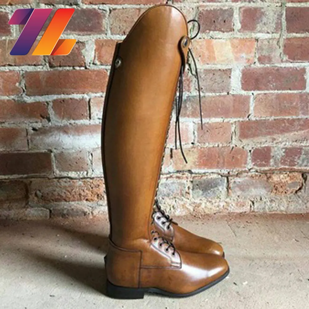 Новинка 2020, высококачественные мужские кожаные ботинки-поло для верховой езды, длинные сапоги из натуральной кожи на молнии для верховой езды, высокие сапоги От lazib Спорт