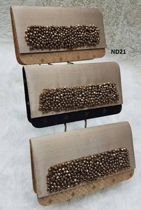 ND17 Vivid Indian Bridal Evening Ladies Shopping Handmade Ethnic Traditional Clutch Handbag Fabric Embroidery Fashion - Product Image 5