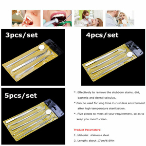 LA ELAHI Manual Dental Kit Double-Headed Hygiene <b>Teeth</b> Oral Clean <b>Tooth</b> Stainless Steel Tools 5pcs Set for Dentist 2026 - Product Image 5
