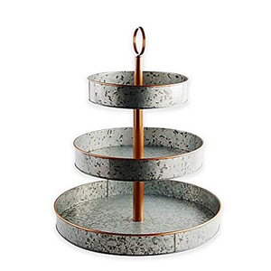 Heritage Home Galvanized Metal <b>3</b>-<b>Tier</b> Serving <b>Cake</b> <b>Stand</b> - Product Image 1