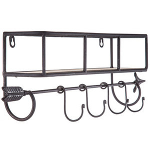 Support mural en forme de flèche en métal, étagère de cadre métallique avec crochets, étagères murales en métal, support mural en métal approuvé snastoma - Product Image 1