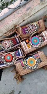 Stylish <b>Vintage</b> Indian Ethnic Clutch <b>Purse</b> for Women with Zipper Closure Hand Embroidery Cotton Fabric and Boho Design - Product Image 3