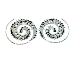 2017 argent plaqué spirale en laiton boucle d'oreille fait à la main bijoux indiens avec perle diamant pour fiançailles de mariage ou cadeau de fête - Product Image 2