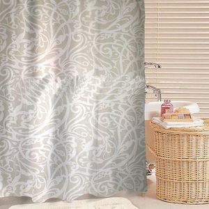 Classic Polyester Spa Shower <b>Curtain</b> for bathroom use with <b>Flower</b> Design for Bathroom at cheapest price - Product Image 5